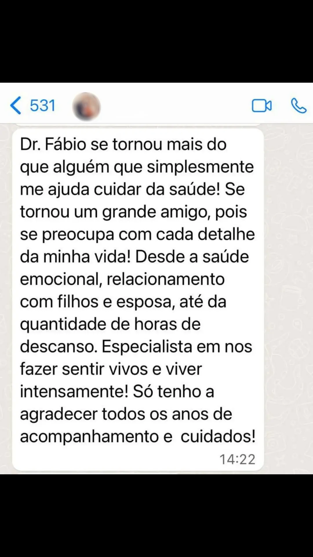 Depoimento de paciente do Dr. Fábio Pantaleão