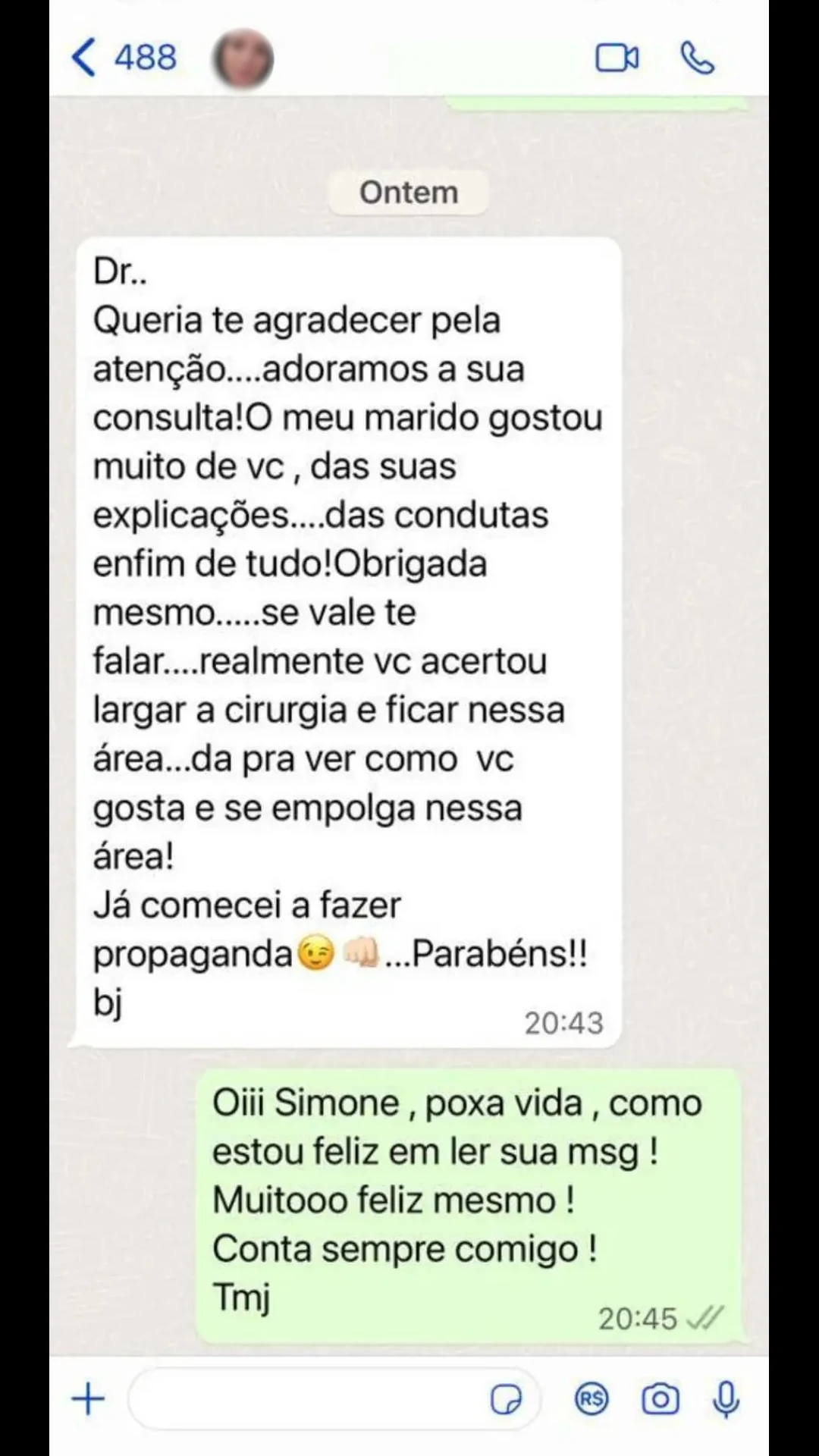 Depoimento de paciente do Dr. Fábio Pantaleão